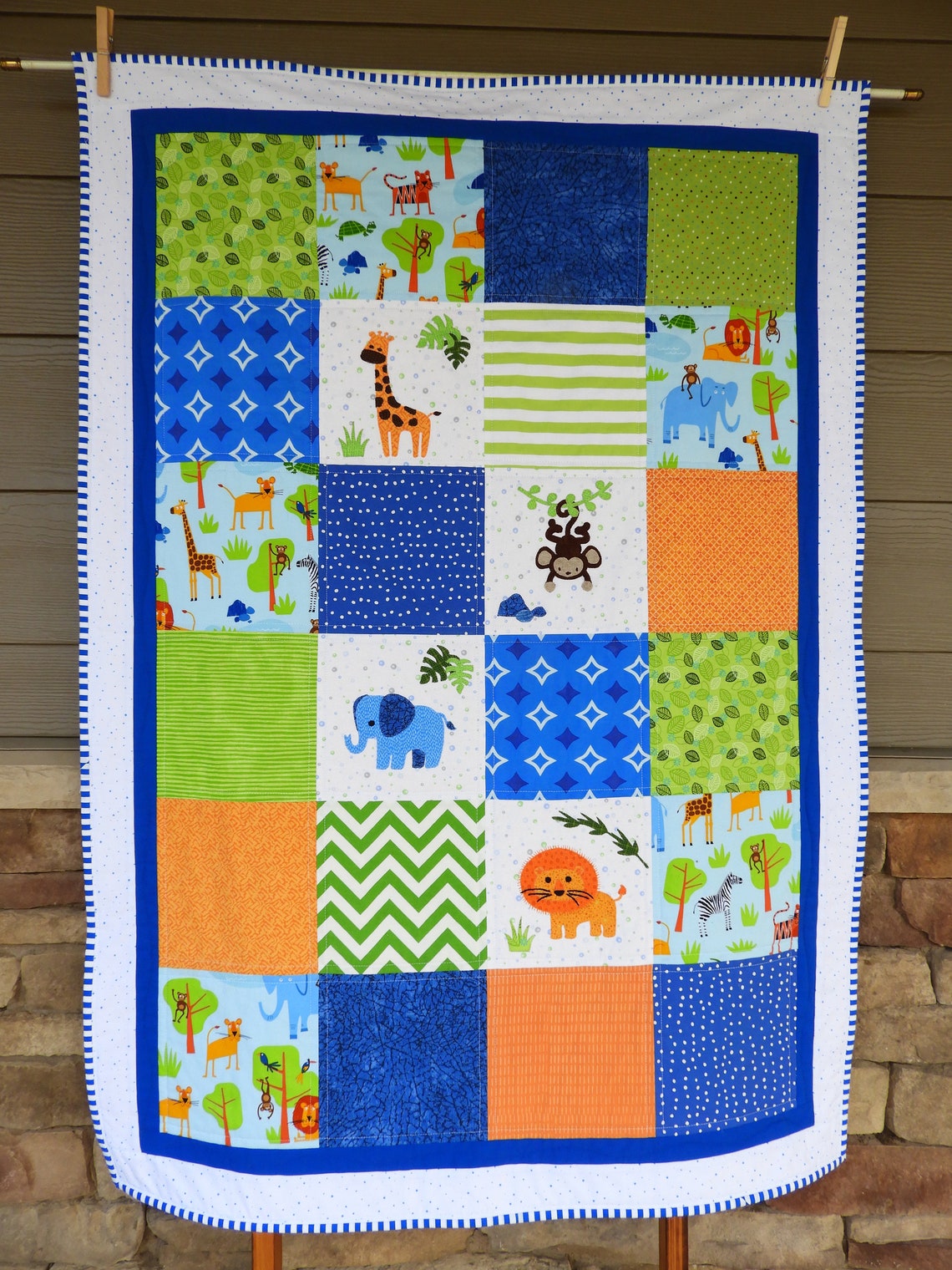 Jungle Baby Quilt/handmade Baby Quilt/jungle Baby Etsy