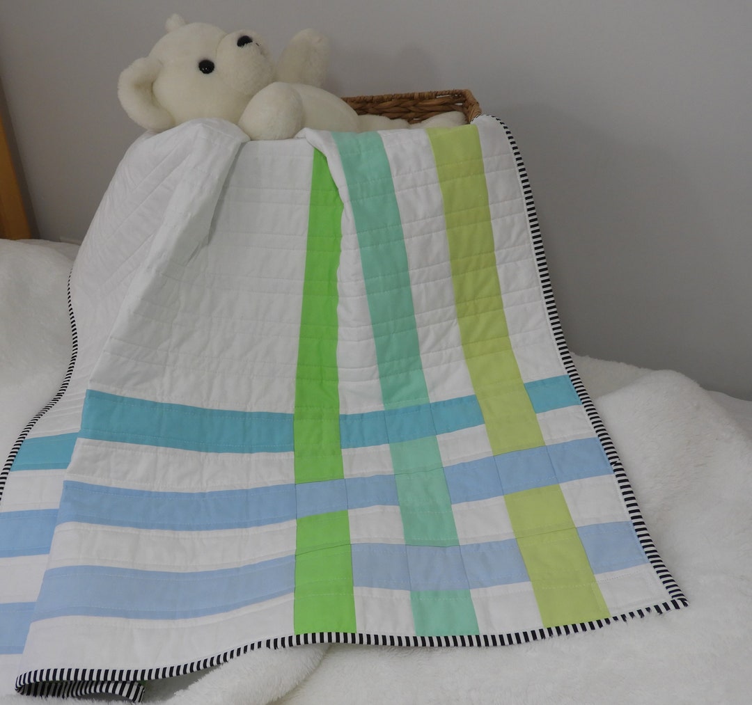 Handmade Baby Quilt/boy Baby Quilt/cotton Baby Quilt/blue Baby Etsy