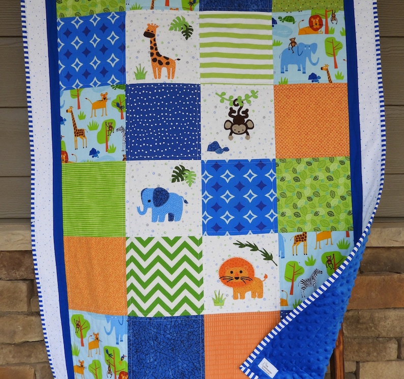 Jungle Baby Quilt/handmade Baby Quilt/jungle Baby Etsy