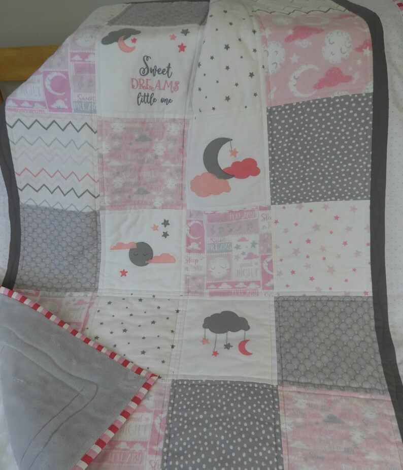 Moon Baby Quilt/moon Stars Quilt/to the Moon Baby Etsy