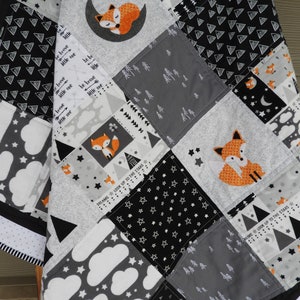 Woodland baby quilt/Fox baby quilt/Woodland nursery/handmade baby quilt/rustic quilt/adventure quilt/fox nursery/personalized baby quilt