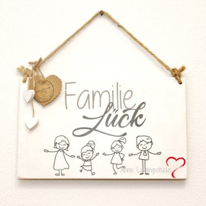Holzschild Familie Charaktere
