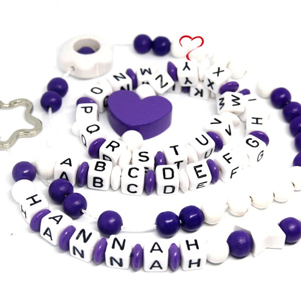 ABC and calculation chain with name purple/white