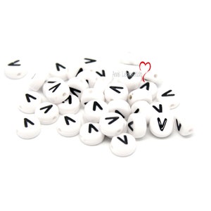 50 letter beads &quot;V&quot;