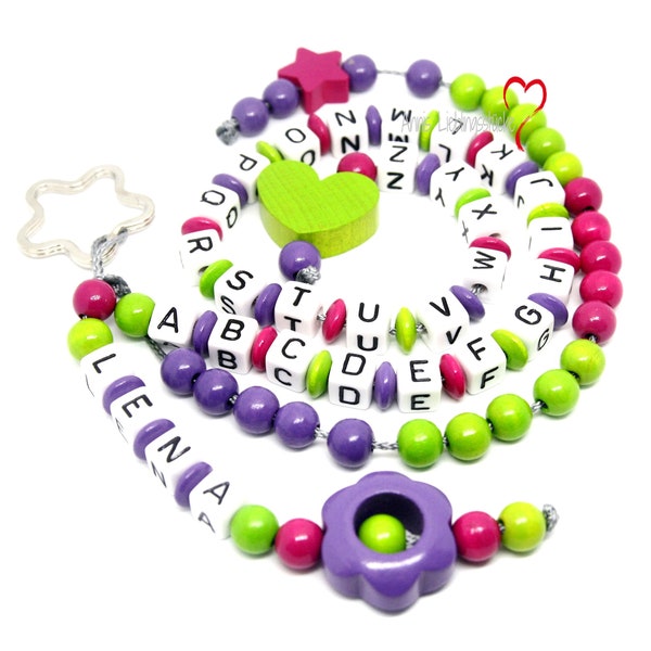 ABC and calculation chain with name purple green pink