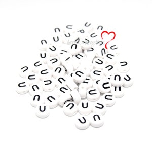 50 letter beads &quot;U&quot;