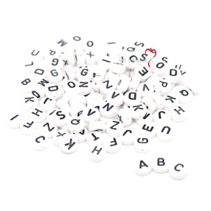 260 letter beads, letter acrylic beads, round letter beads, 7 mm, letter beads, name beads, ABC letter beads
