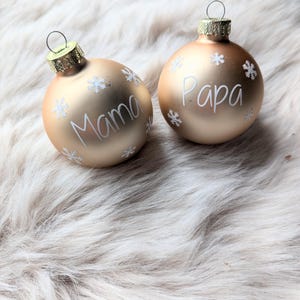 Personalisierte Christbaumkugeln | Weihnachtskugel Glas Gold matt | Weihnachtsgeschenk | Baumschmuck Weihnachten |