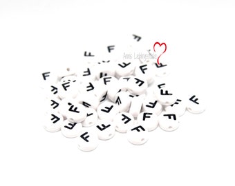 50 letter beads "F"