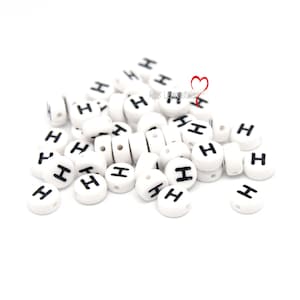 50 letter beads &quot;H&quot;