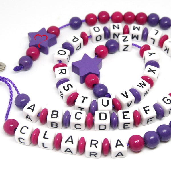 ABC and calculation chain with names purple/pink stars