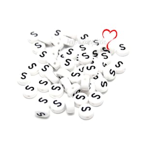 50 letter beads &quot;S&quot;