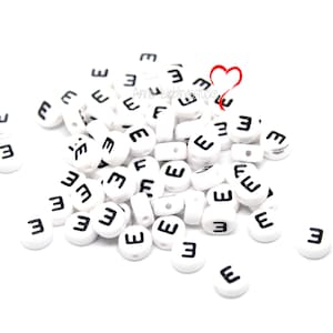 50 letter beads &quot;E&quot;