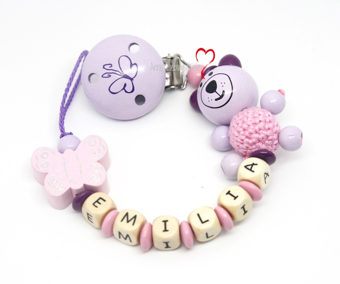 New Born Baby Pacifier With Chain And Bear Character main image 1