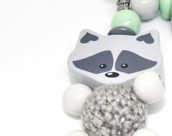 Keychain PersonalizedKeychain Raccoon Crochet Body