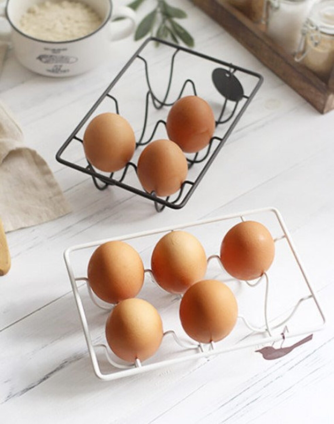 4 Pack Metal Egg Holder for 6 Eggs Farmhouse Countertop Egg Etsy