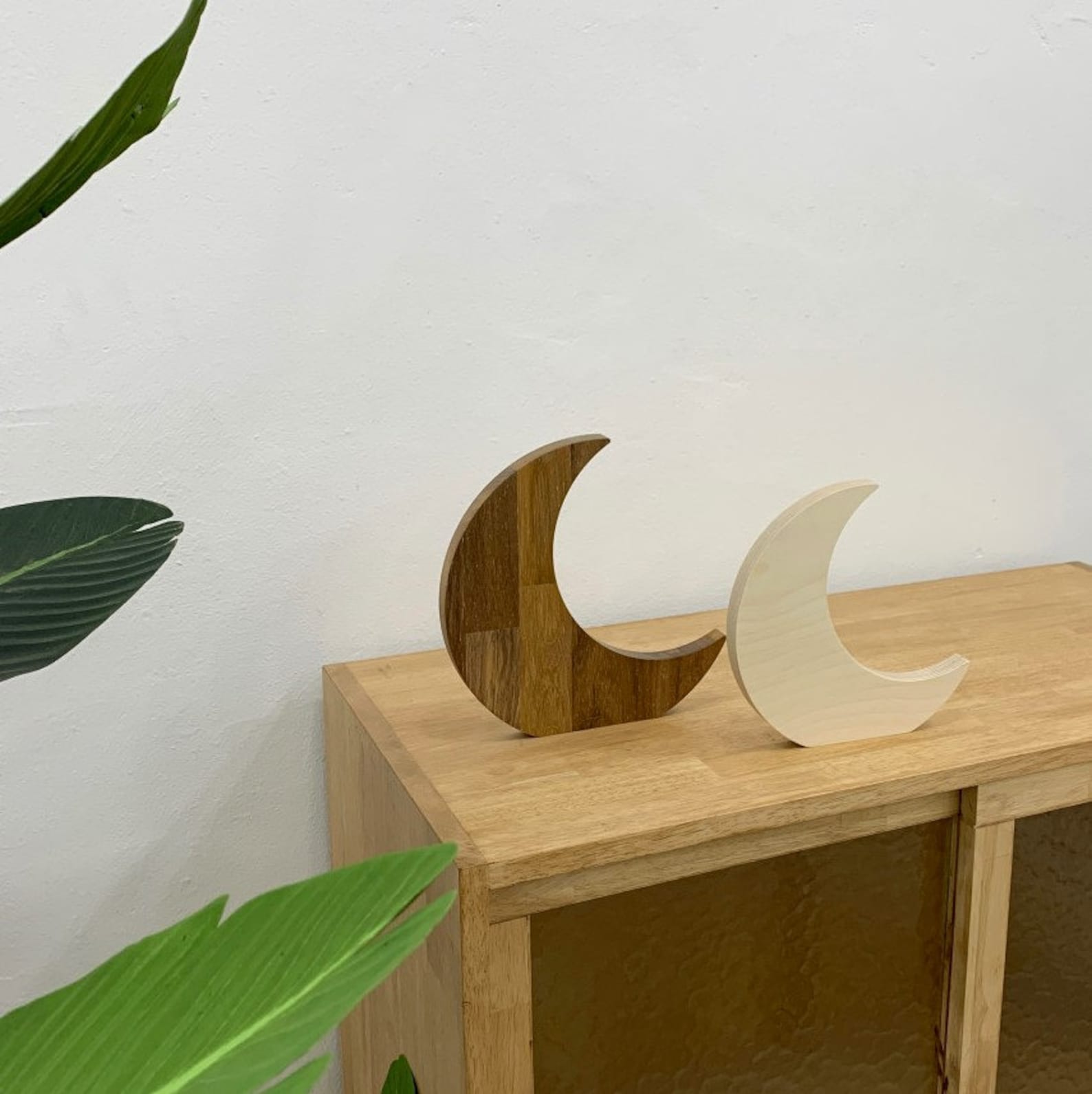 Wooden Crescent Moon Decor Stand Photography Prop Etsy