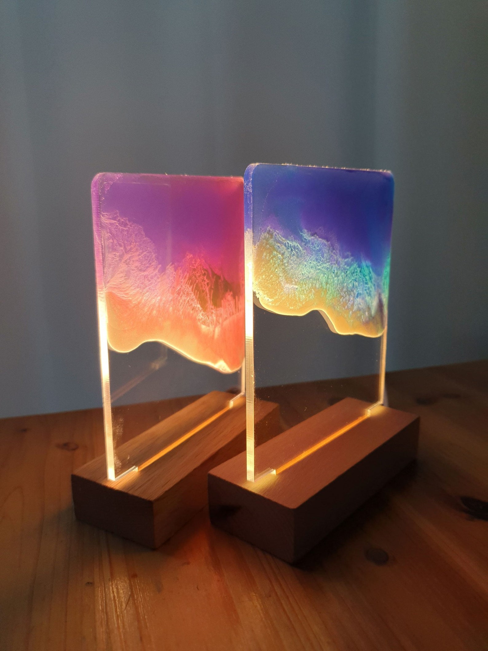 3D Resin Art LED Ocean Lamp Nautical Acrylic Night Light Beach Etsy