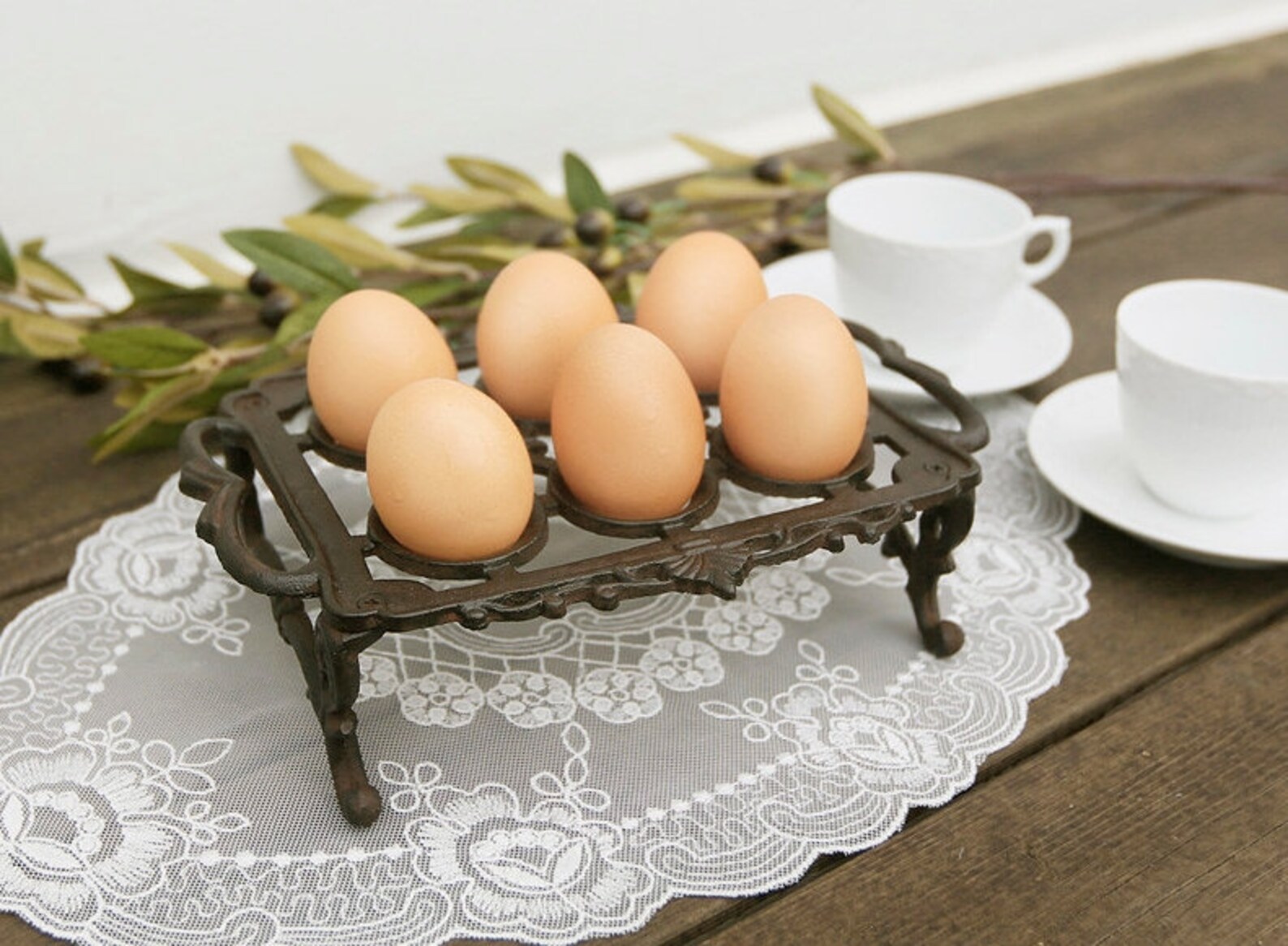 Cast Iron Egg Holder for 6 Eggs Farmhouse Countertop Egg Etsy