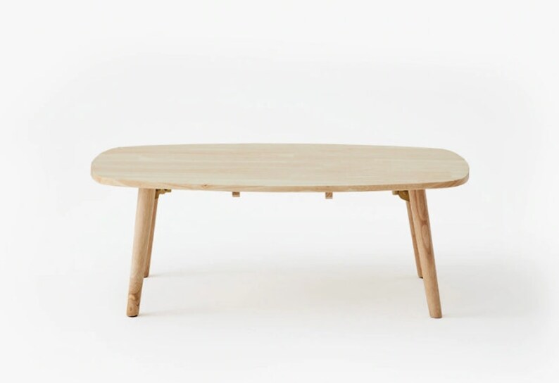 Low Folding Floor Table Dining Tea Coffee Table Natural Brown Etsy