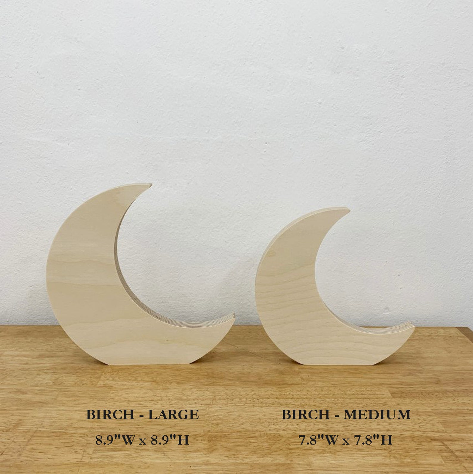 Wooden Crescent Moon Decor Stand Photography Prop Etsy