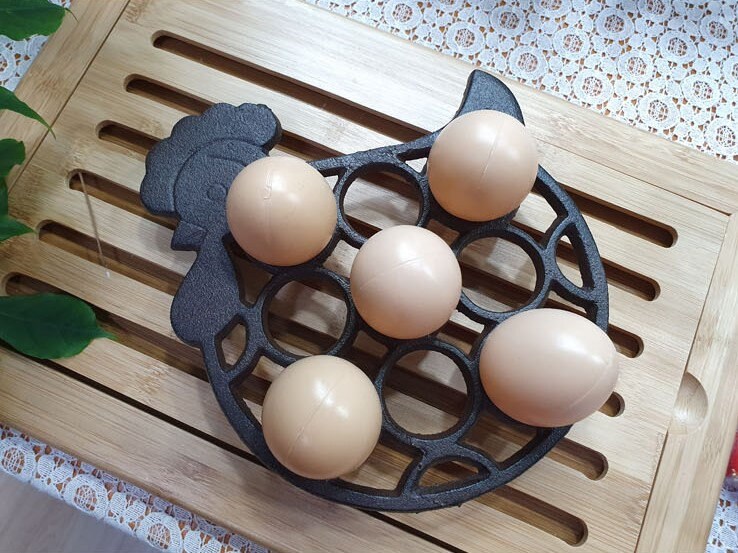 Cast Iron Chicken Egg Holder Farmhouse Countertop Egg Display Etsy
