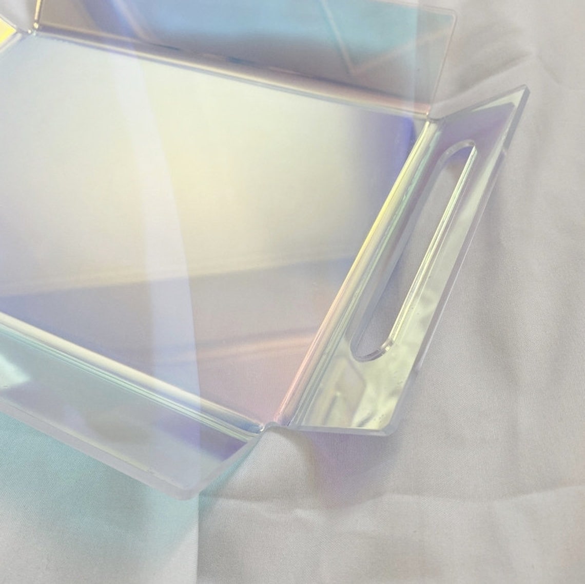 Iridescent Acrylic Serving Tray Set of 2 Etsy