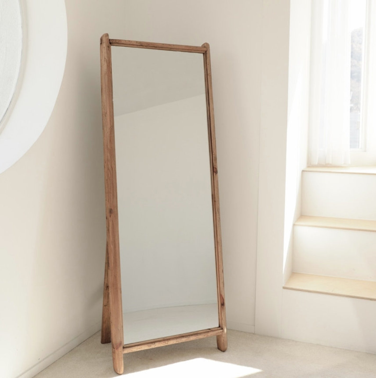 Reclaimed Wood Floor Mirror Full Length Standing Mirror for Etsy