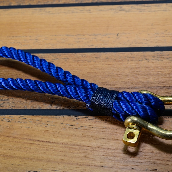 Segeltau-Schlüsselanhänger, maritim, blau | NAVY