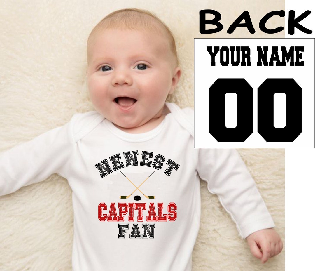 Capitals Baby Bodysuit Shirt Infant Shower Customized Personalized Name