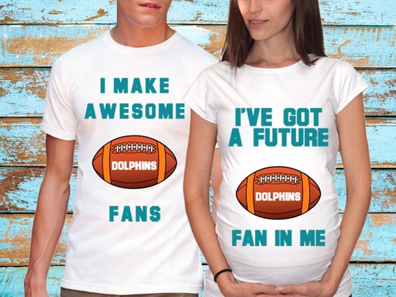 Dolphins Fan Matching Shirts Maternity Shirt Pregnancy Couple 