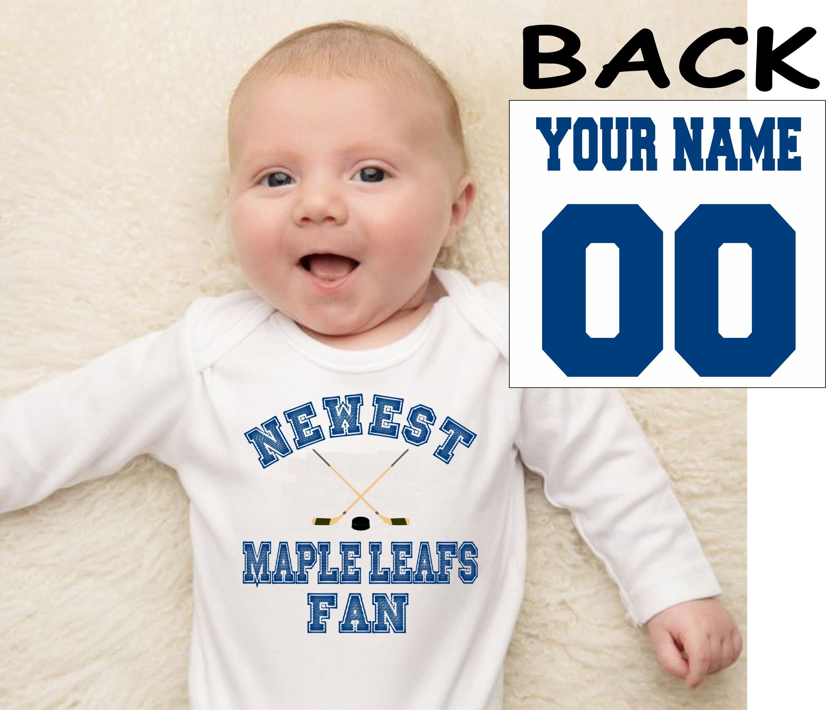 Toronto Maple Leafs Newborn & Infant Puck Happy Bodysuit, Bib & Booties Set  - Blue/White