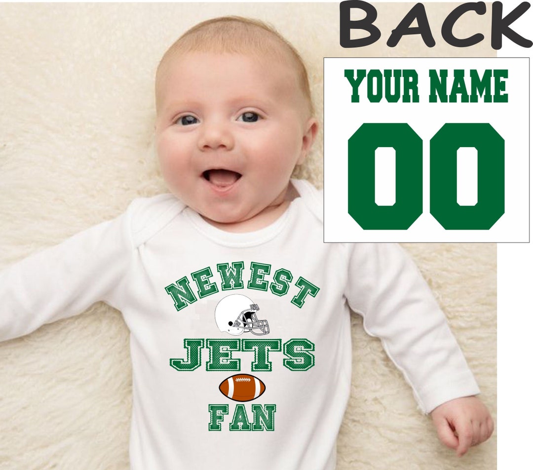 Jets Baby Bodysuit Shirt Infant Shower Customized Personalized Name and
