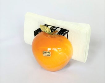 Napkin holder in apple shape made of onyx marble