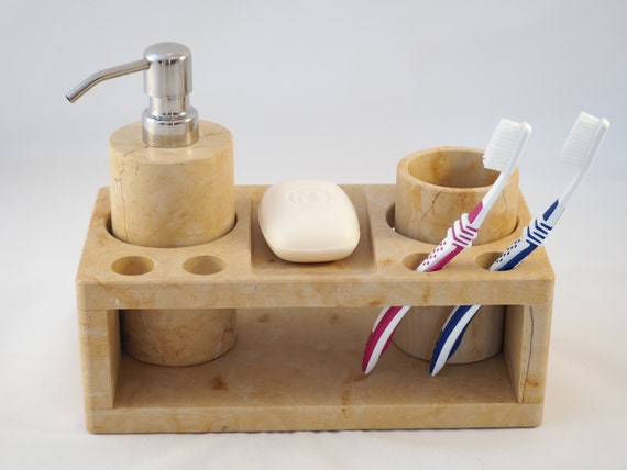 Bad-Utensilien-Set aus Onyxmarmor