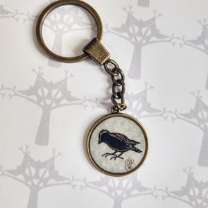 Painted Keychain: Robin Cameo Silhouette
