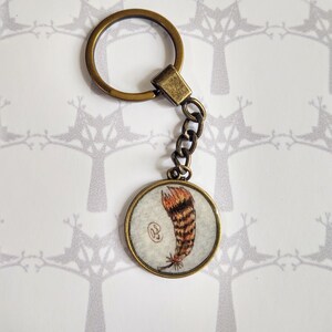 Painted Keychain: Turkey Feather