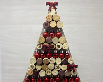 Rustic Wine Cork Christmas Tree: Handmade Holiday Tabletop Decor