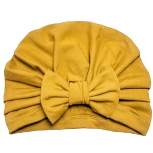 Yellow Turban Hat with bow, chemo hat, headwrap bow yellow, baby hat, turban women, mom and daughter headwrap
