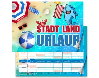 Stadt Land Fluss Urlaub Geschenk Spiel Kinder und Erwachsene