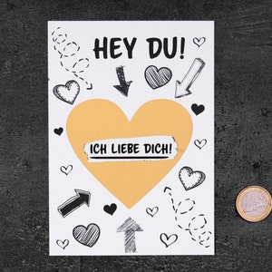 Rubbelkarte Ich liebe Dich - Geschenk Karte zum Valentinstag