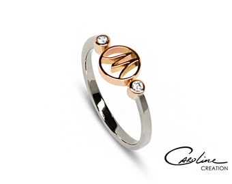 Ring | Initialen | Weiß- und Roségold | Brillanten