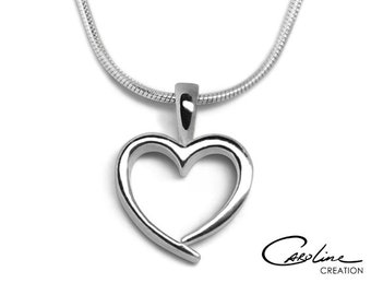 Remorque | Coeur ouvert incl. Chaîne | Argent | moyen