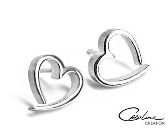 Boucles d’oreilles | Cœurs ouverts | Argent