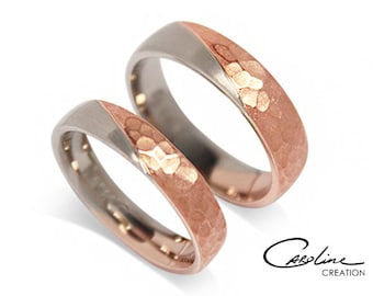 Wedding rings | Contrasts | White and rose gold