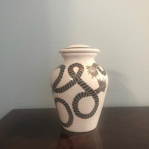 Custom Cowboy China - Handpainted and glazed, poured ceramic Urn/Vase