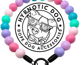 Collar para perro con cuentas acrílicas color chicle, estilo sin cierre, collar de perlas para perro