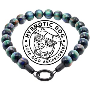 Northern Lights Resin Bead Dog Collar: Durable Slip-On Style