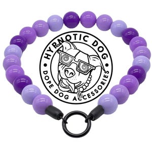 Collier pour chien avec perles acryliques violettes, style à enfiler, collier de perles pour chien