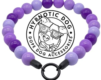 Purple Ombre Acrylic Bead Dog Collar, Slip On Style, Dog Pearl Necklace